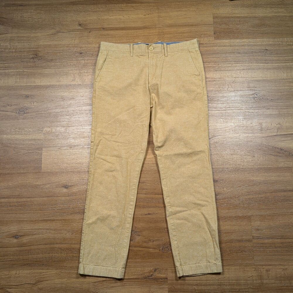 J Crew  770 Chino Pants Mens 32x30(29) Tan Straight Cotton Linen Blend Casual